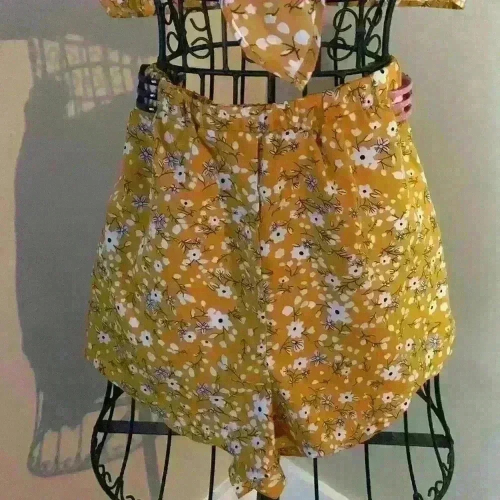 Floral tie tube top and short set - Picture 7 of 9